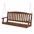 Balancelle de Jardin en Bois avec Chaînes en Acier, Marron, 150 cm