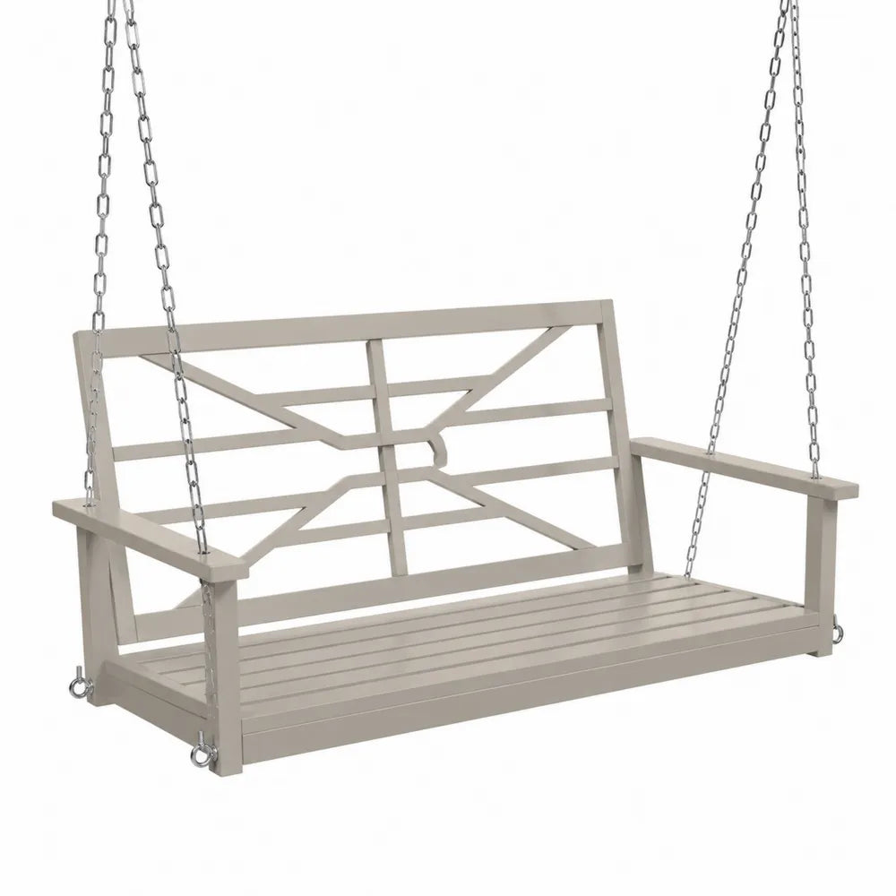 Banc de balançoire extérieur en bois gris