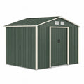 Abri de jardin en métal vert avec encadrement beige 213x130x173 cm