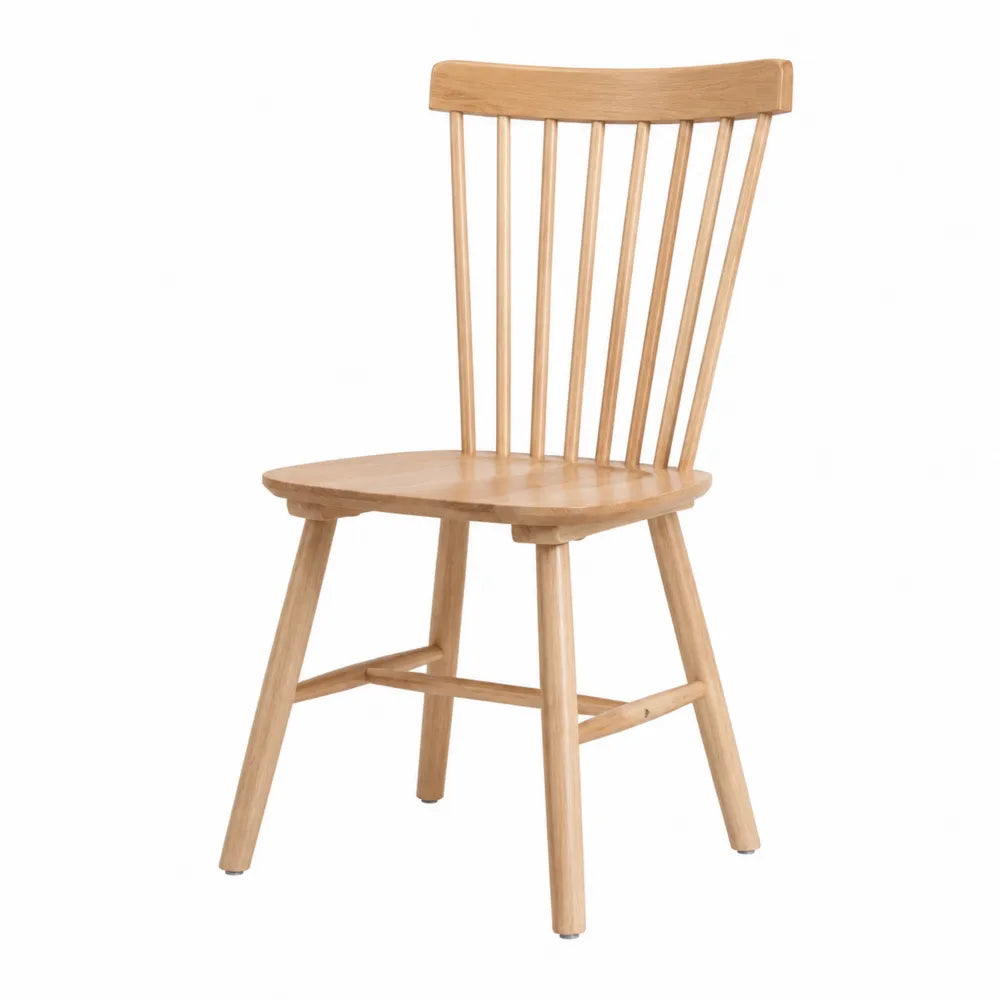 Chaise en bois de chêne avec dossier à barreaux